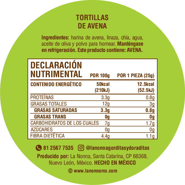 Tortillas de Avena