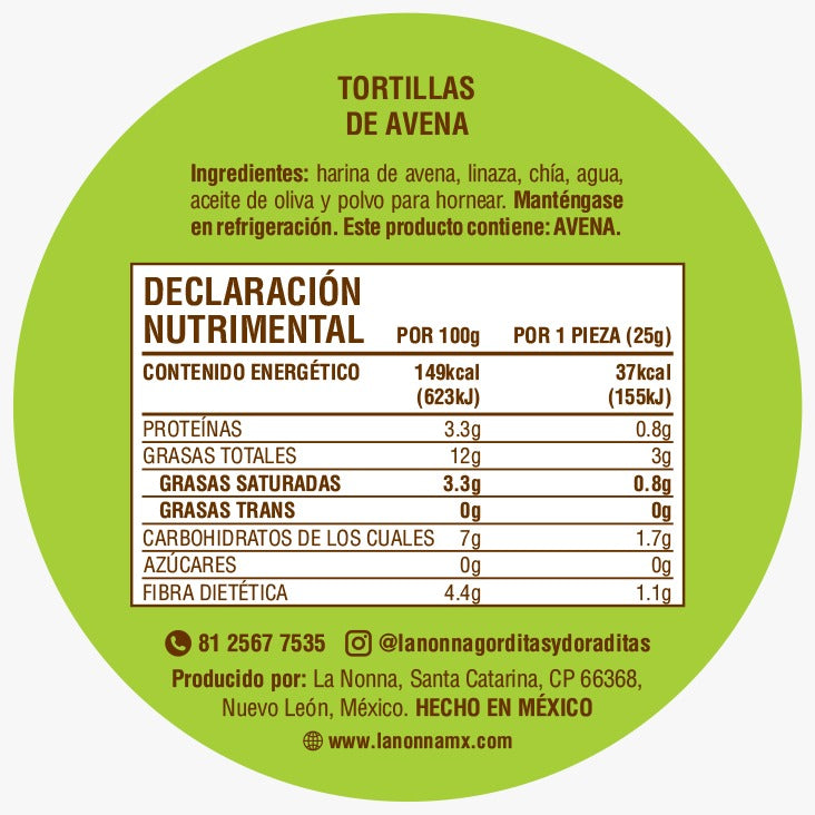 Tortillas de Avena