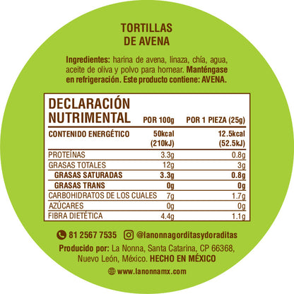Tortillas de Avena
